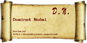 Dominek Noémi névjegykártya